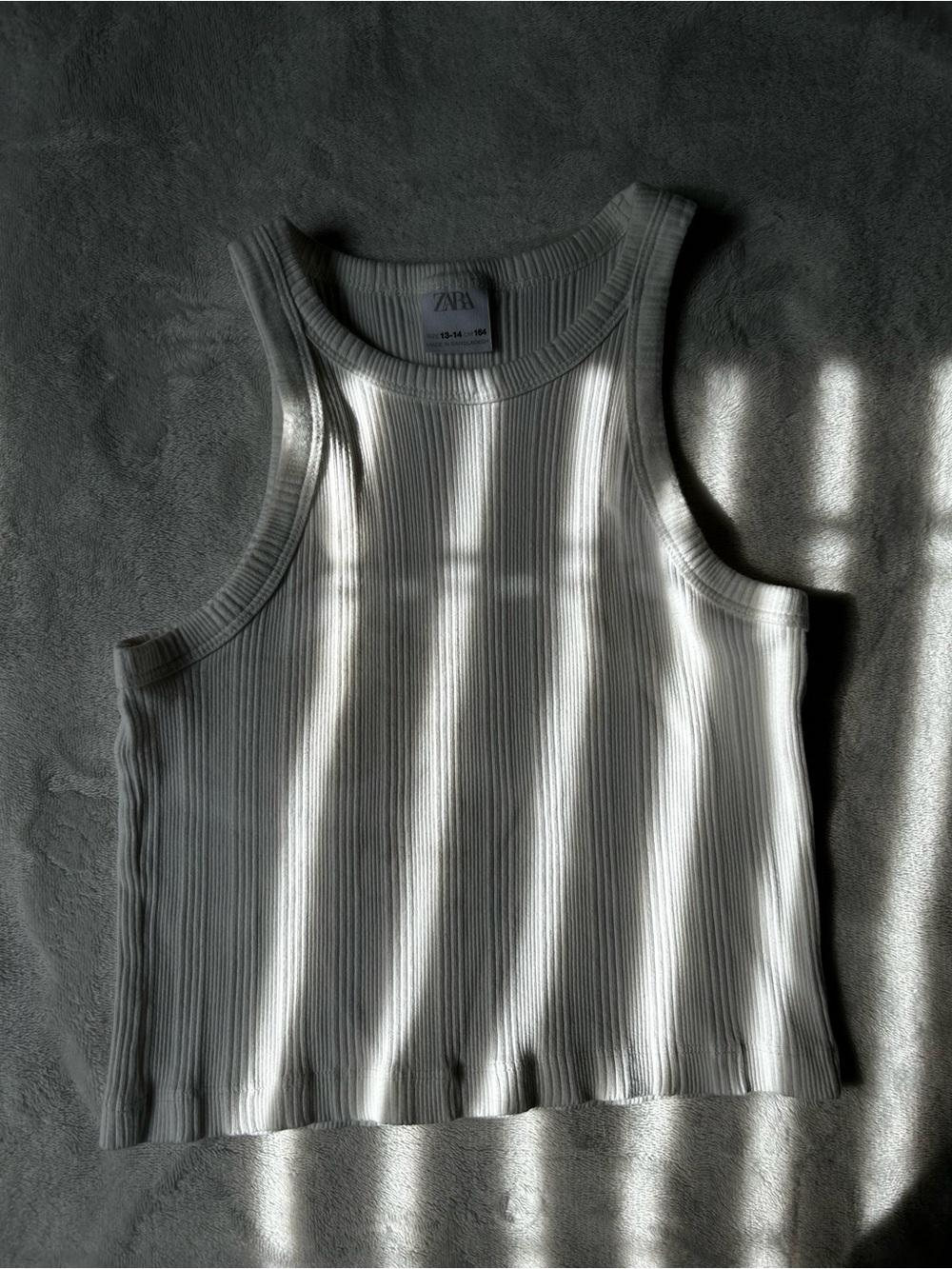 Zara Cream Ribbed Tank Top - Racerback Style